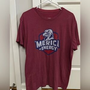 Red Short Sleeve Tee with Sporty Logo